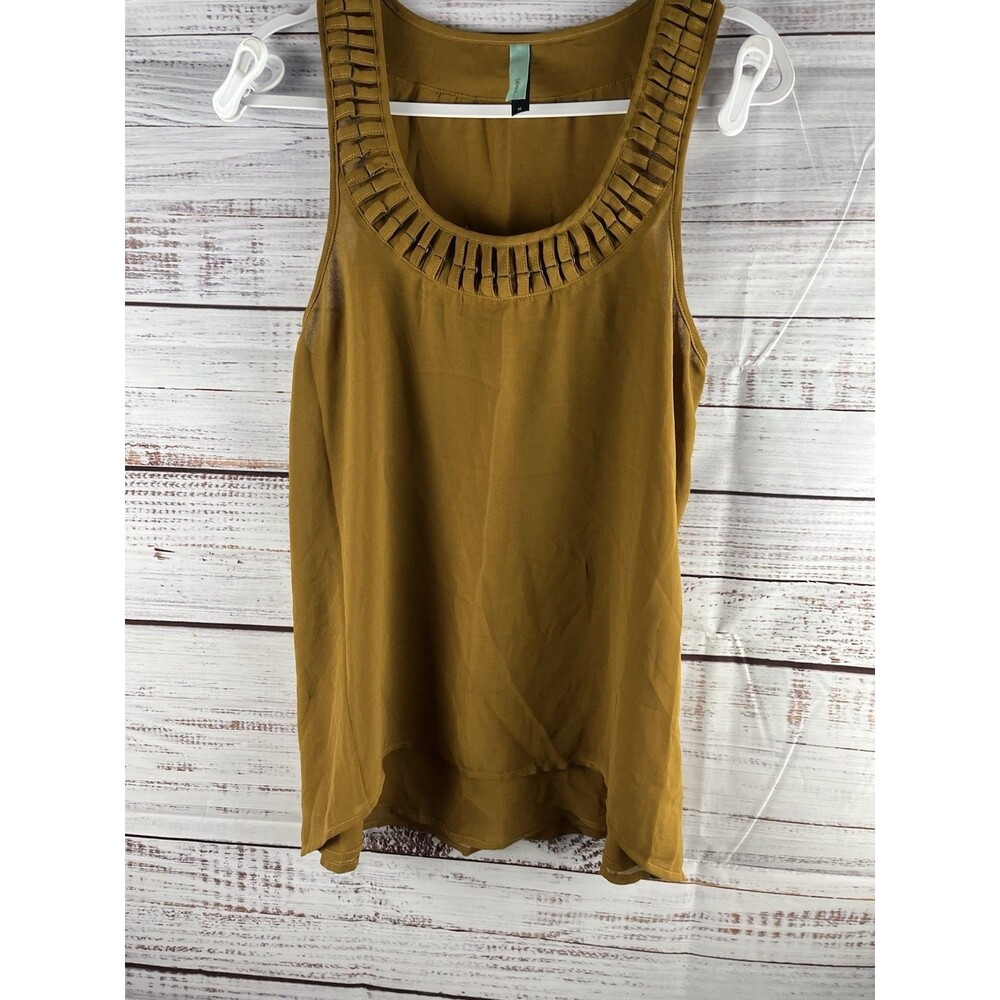 Jaloux Zalu  Blouse Women’s Medium Green Sleeveless Top Sheer Career Vintage